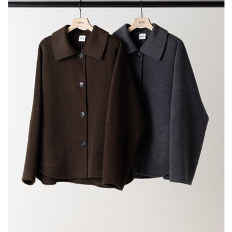 【YENN】[Y263-71103] W FACE COLLARED JK