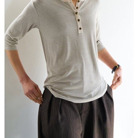 【YENN】[Y263-82083] HENRY 3,4 SLEEVE TEE