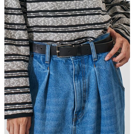 【YENN】[Y261-01032] LEATHER BELT（ブラック）