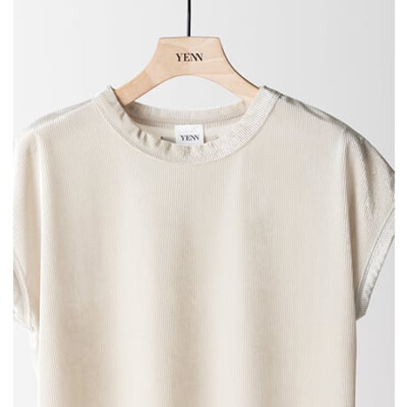 【YENN】[Y263-82088] VELVET SHORT SLV TEE