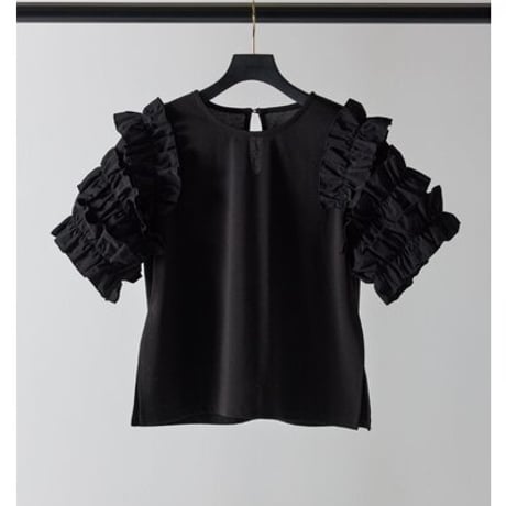 【Mewl】[M262-88090] 袖ｺﾝｼｬｽTOPS