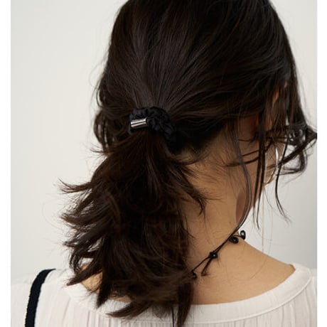 【CHIGNON】[0062-440SH] ﾍｱｸﾘｯﾌﾟ&ﾐﾆｼｭｼｭｾｯﾄ（ブラック×シルバー）
