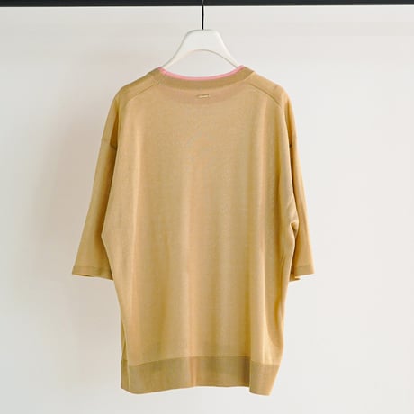 【CHIGNON】[9261-087GS] 衿配色ﾊｰﾌｽﾘｰﾌﾞﾆｯﾄ