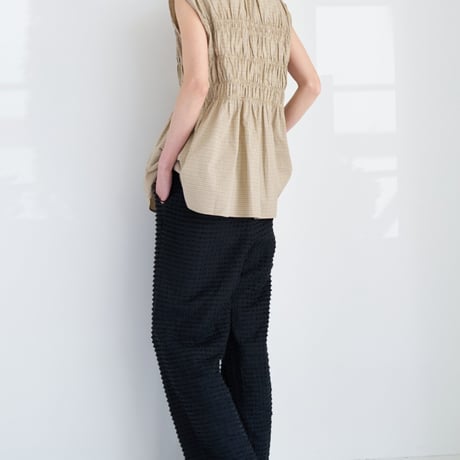 【CHIGNON】[1963-606KK] CHECKｼｬｰﾘﾝｸﾞﾌﾚﾝﾁBL