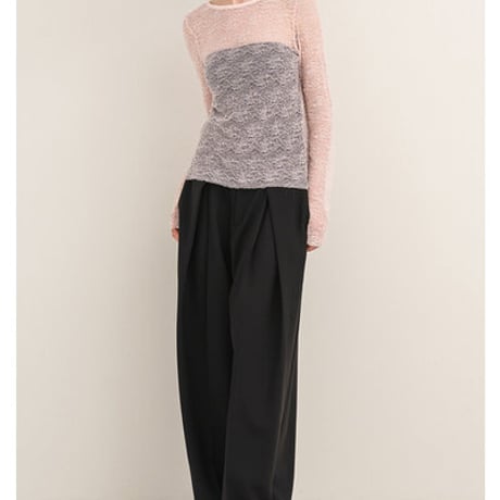 【Mewl】 ﾚｰｽﾛﾝｸﾞｽﾘｰﾌﾞTOPS[M263-83147]