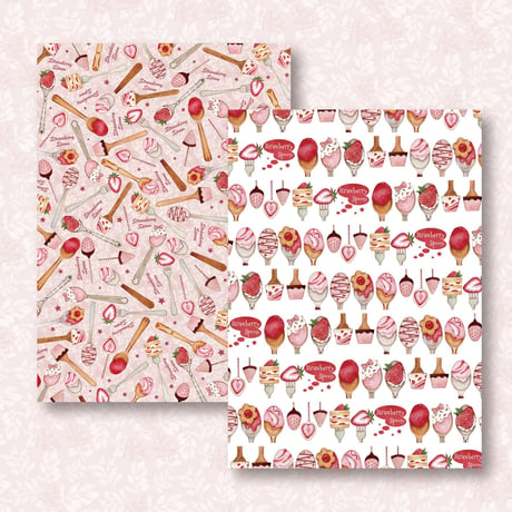 Strawberry Spoon☆A4デザインペーパー
