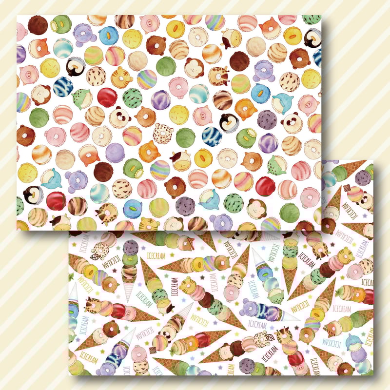アイスクリーム☆A4デザインペーパー | Atelier PONTA