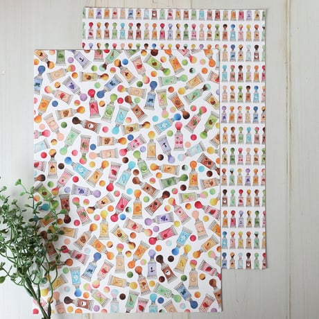 お菓子な絵の具☆A4デザインペーパー