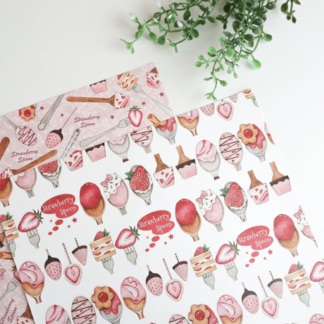 Strawberry Spoon☆A4デザインペーパー