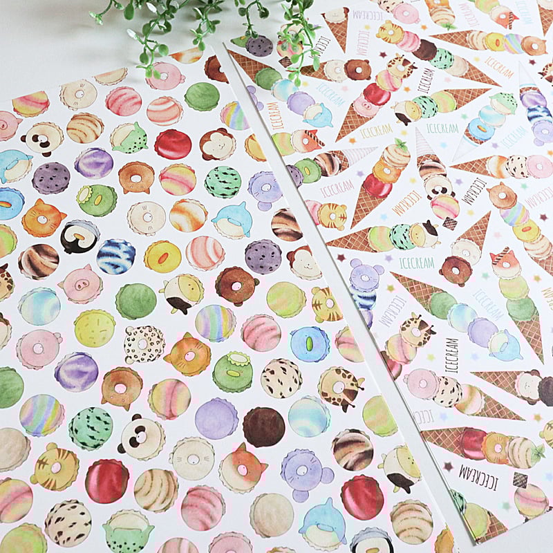 アイスクリーム☆A4デザインペーパー | Atelier PONTA