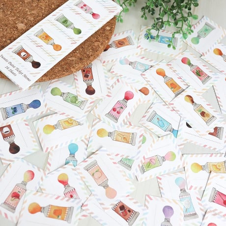 お菓子な絵の具☆チケット風ミニミニメモ