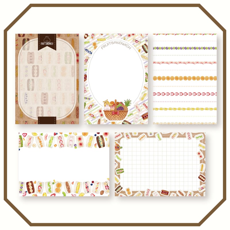 果物屋さんのフルーツサンド☆ミニメモセット | Atelier PONTA
