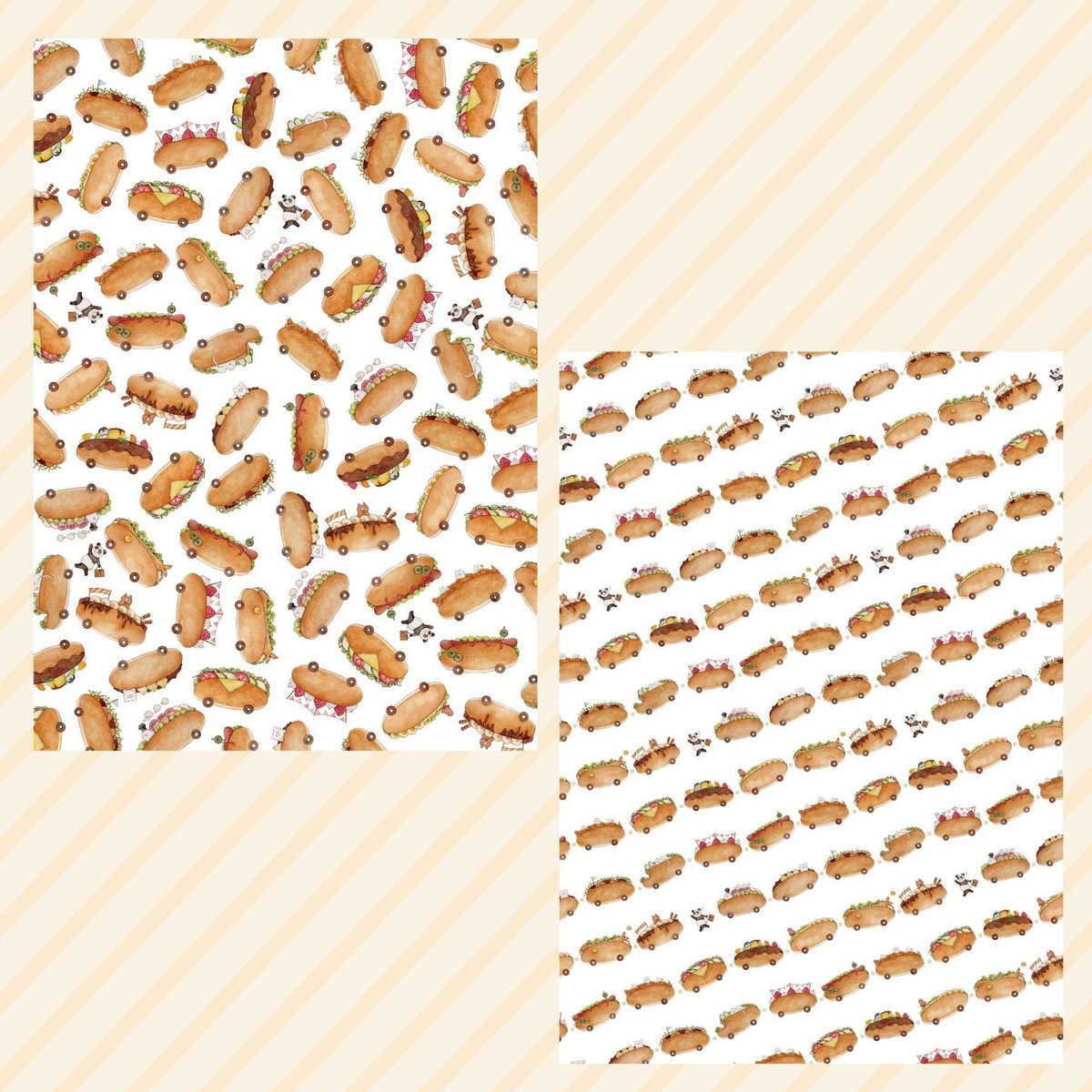 こっぺぱん コッペパン列車☆A4デザインペーパー | Atelier PONTA