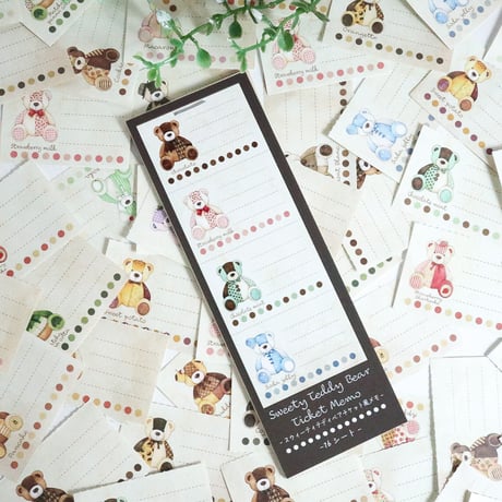 ⁡Sweety Teddy Bear☆チケット風ミニミニメモ