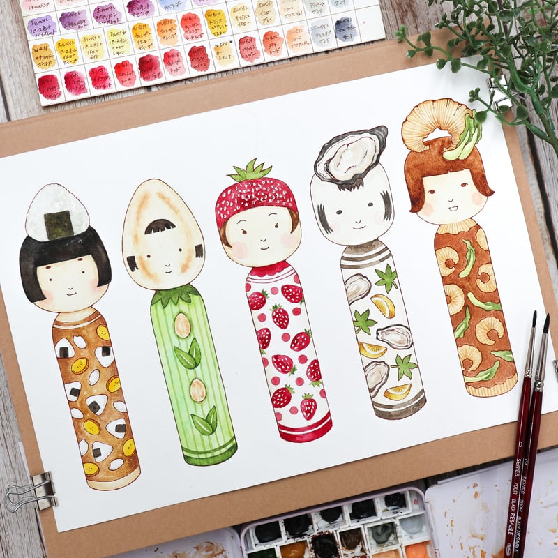 こけしの絵 石巻こけしメイキング② ～絵付け～ The Making of Ishinomaki