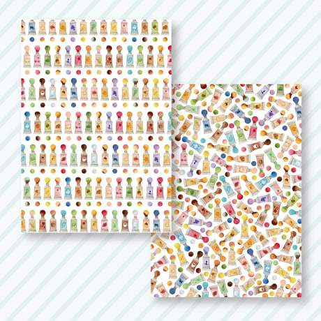 お菓子な絵の具☆A4デザインペーパー