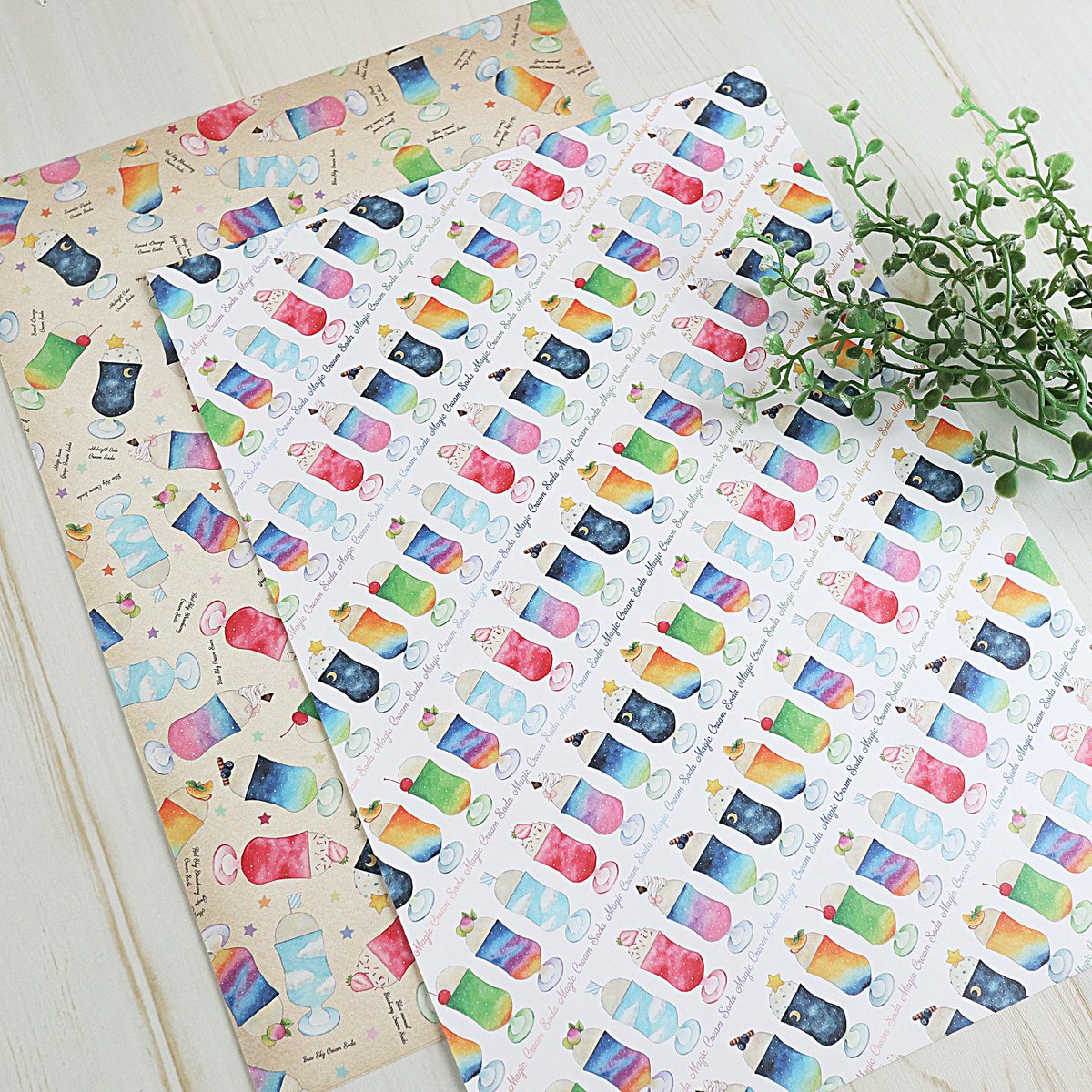 魔法のクリームソーダ☆A4デザインペーパー | Atelier PONTA