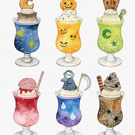 ハロウィンクリームソーダ☆シール