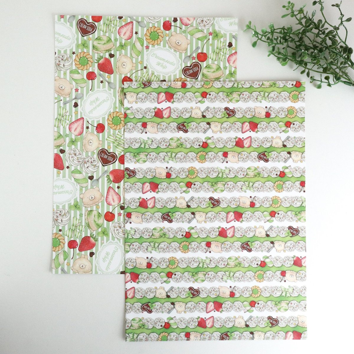 クリームソーダホイップ☆A4デザインペーパー | Atelier PONTA