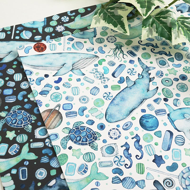 海と星屑のキャンディ☆A4デザインペーパー | Atelier PONTA