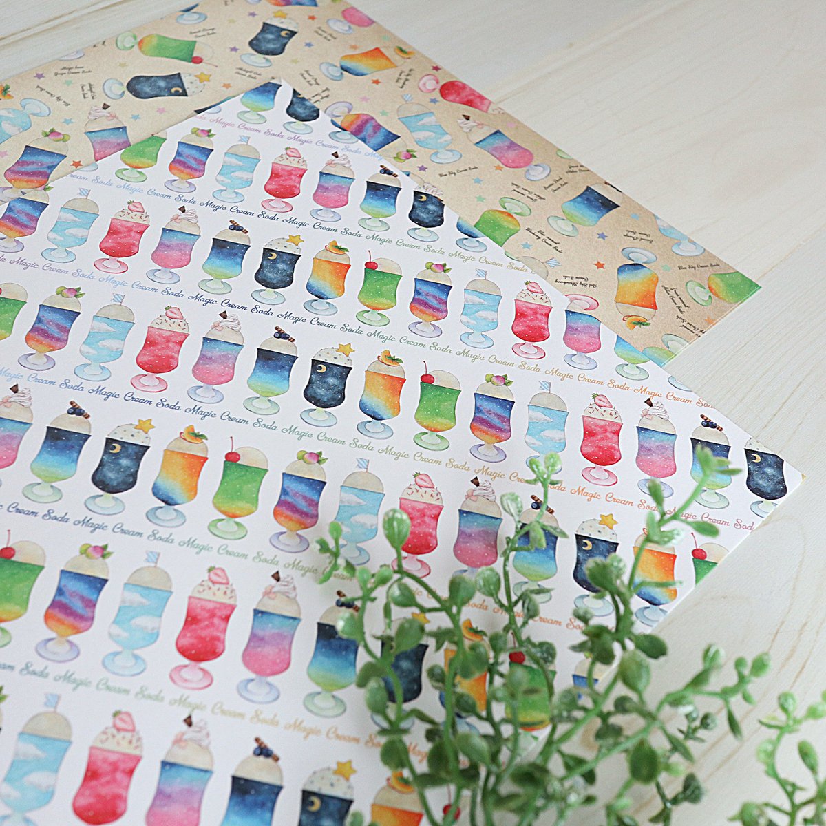 魔法のクリームソーダ☆A4デザインペーパー | Atelier PONTA