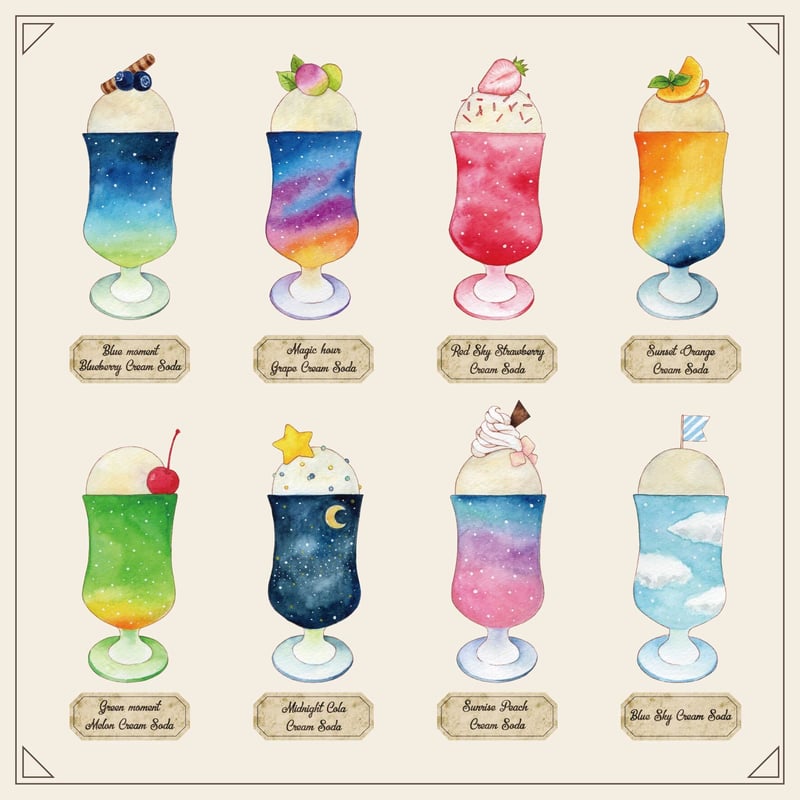 魔法のクリームソーダ☆チケット風ミニミニメモ | Atelier PONTA