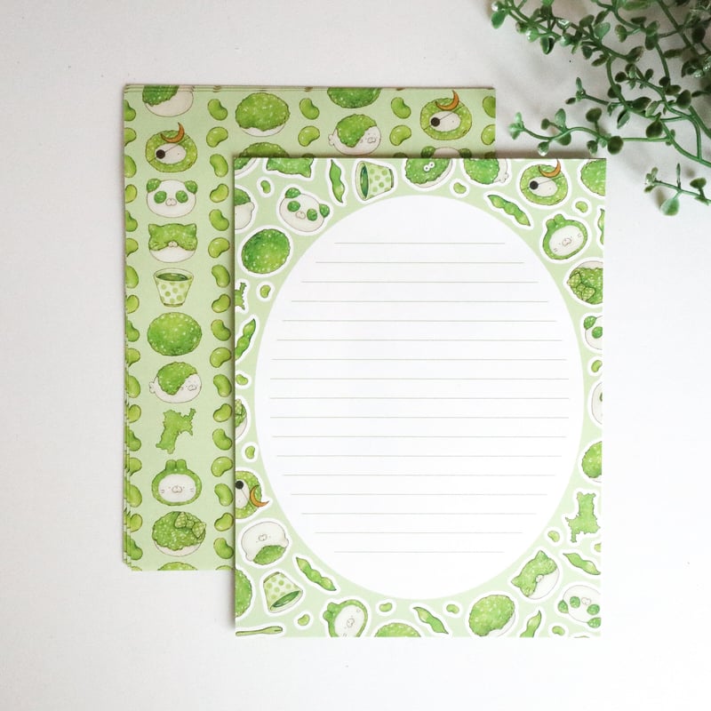 ずんだ餅☆レターセット | Atelier PONTA