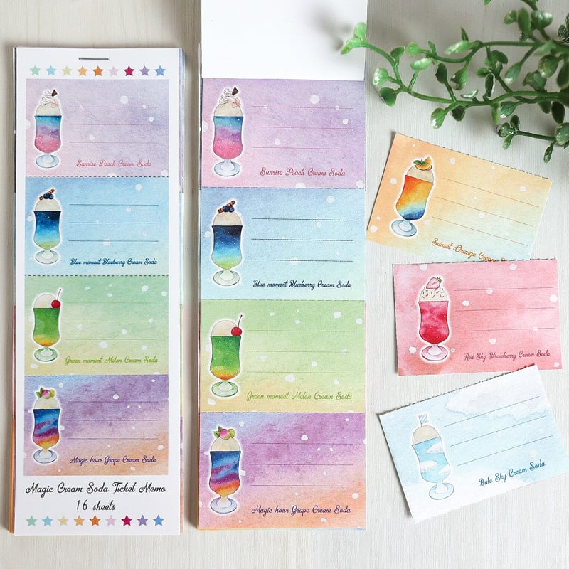 魔法のクリームソーダ☆チケット風ミニミニメモ | Atelier PONTA