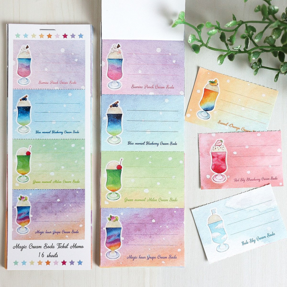 魔法のクリームソーダ☆チケット風ミニミニメモ | Atelier PONTA