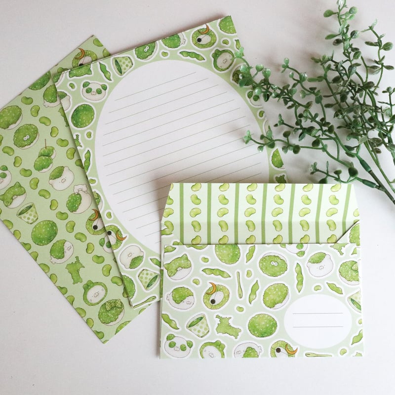 ずんだ餅☆レターセット | Atelier PONTA