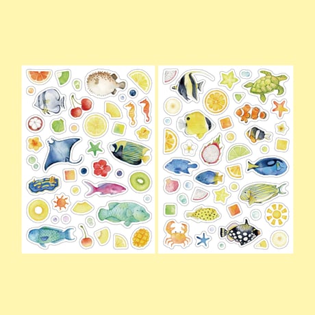 海と太陽のフルーツポンチ☆2枚セットシール