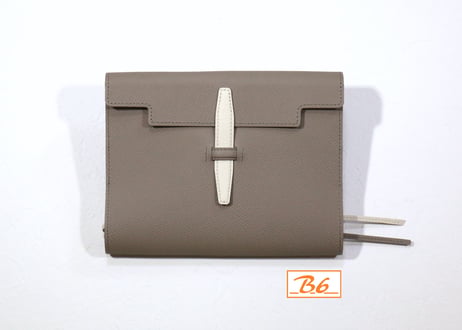 手帳カバー［B6サイズ］T865　グレージュ/オフホワイト