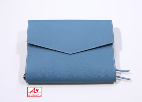 手帳カバー［A5/ほぼ日手帳カズンサイズ］T888　くすみブルー/チョコレートブラウン