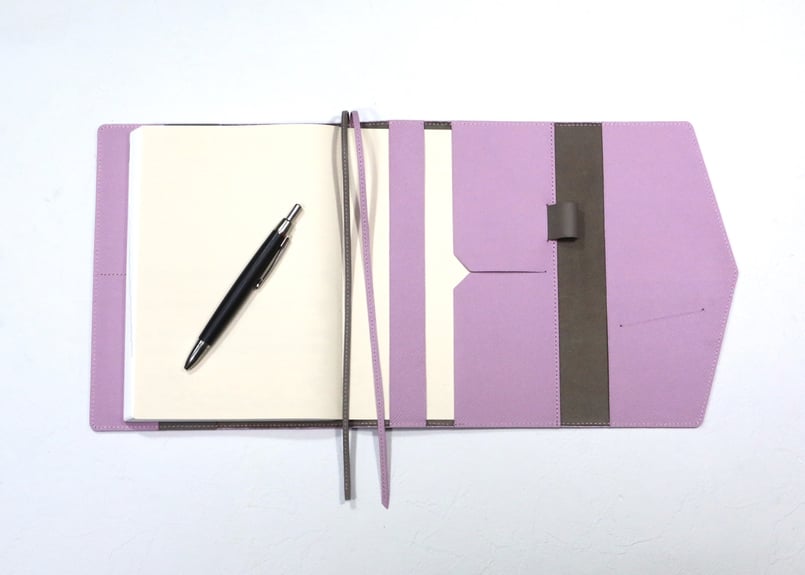 手帳カバー［A5/ほぼ日手帳カズンサイズ］T845 グレージュ/ピンク