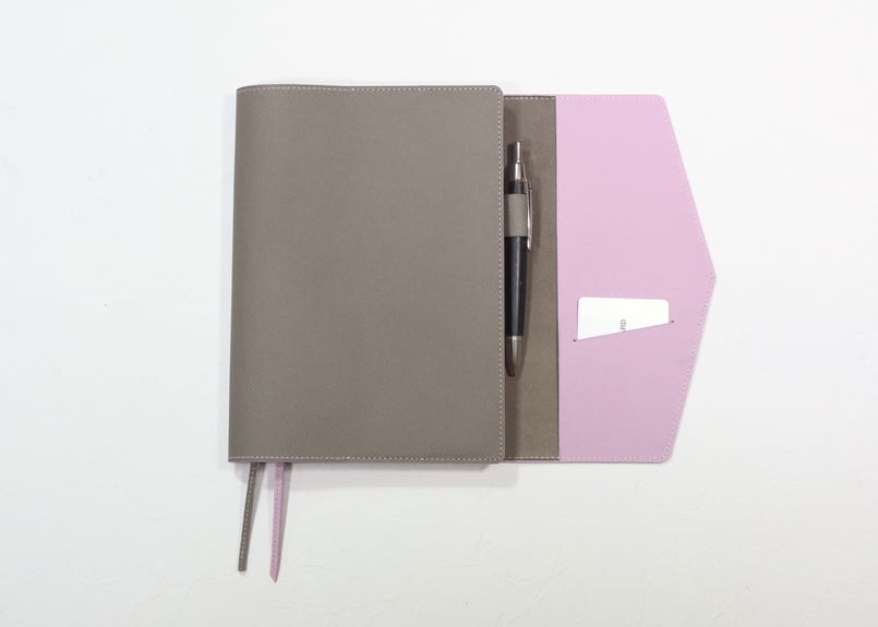 手帳カバー［A5/ほぼ日手帳カズンサイズ］T845 グレージュ/ピンク
