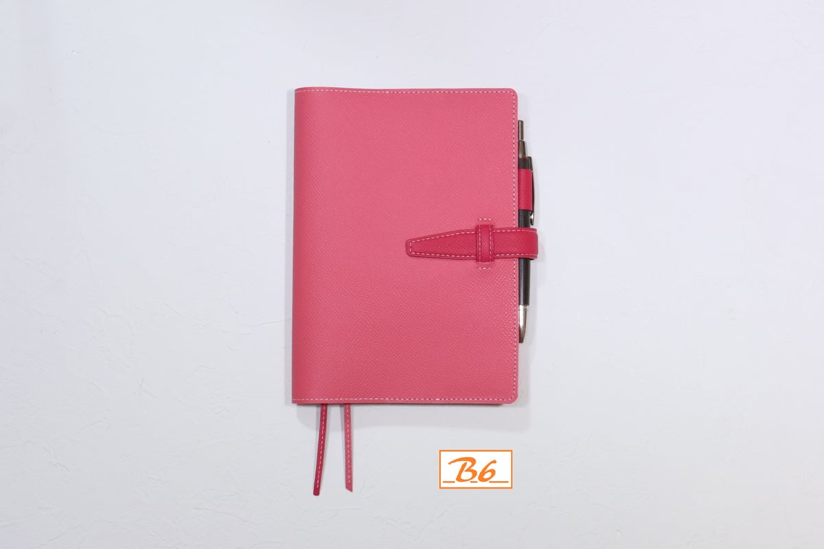大人可愛い♪ B6サイズ 牛革 千鳥格子 マゼンタ ピンク 手帳カバー 本革 大人可愛い♪ B6サイズ 牛革 千鳥格子 マゼンタ ピンク 手帳カバー 本革