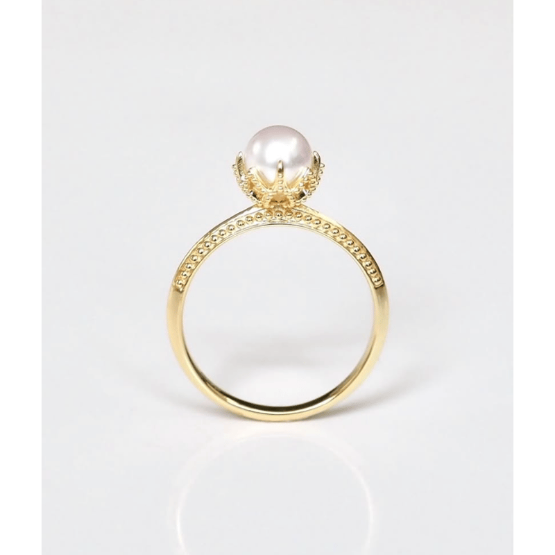 限定価格 オーダー受注 SV(ゴールド色)パールブーケリング | MARUU