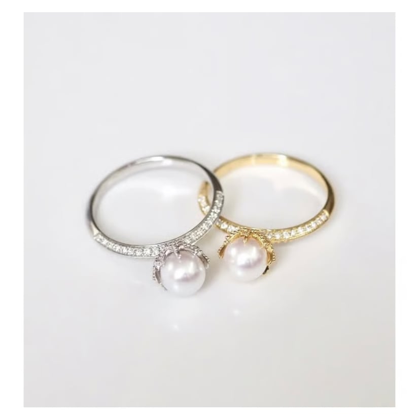 限定価格 オーダー受注 SV(ゴールド色)パールブーケリング | MARUU