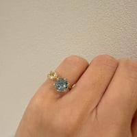 限定価格　フォークブーケピンキー　クリスタル＆スカイブルートパーズ