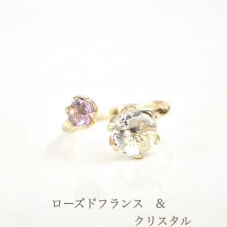ブーケフォークリング　ローズドフランス&クリスタル