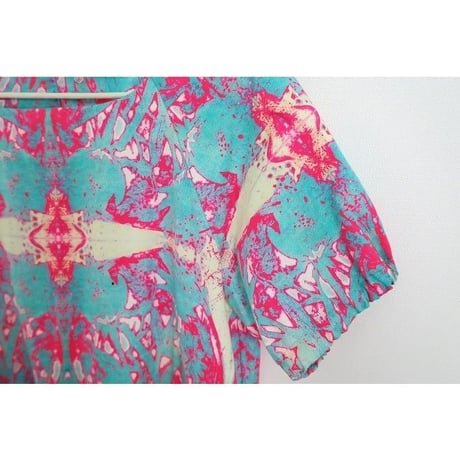 Bi'sオリジナルワンピース　Bi's Closet　半袖　ブルーグリーン