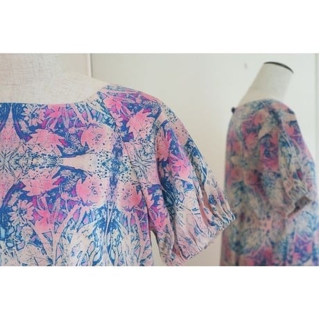 Bi'sオリジナルワンピース　Bi's Closet　半袖　ネイビー&ピンク