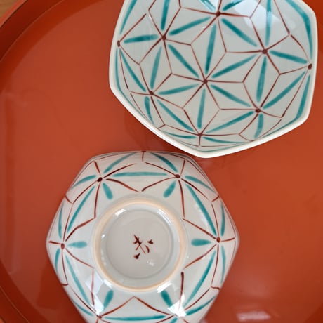 赤地径 楕円花模様皿 2枚セット 美品 作家 器 赤絵更紗唐花紋 No.1 皿（楕円・小） ｜ 有田焼の源右衛門窯公式