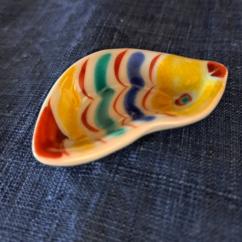 九谷焼、鳥型豆豆皿② 赤地 径、再入荷 | Bi's Japanese Gifts