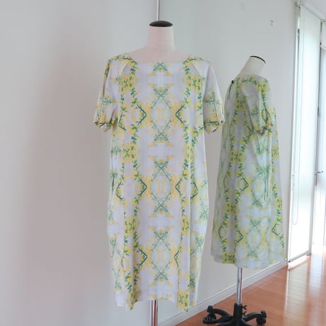 Bi'sオリジナルワンピース　Bi's Closet　半袖　ライトグレーミモザ