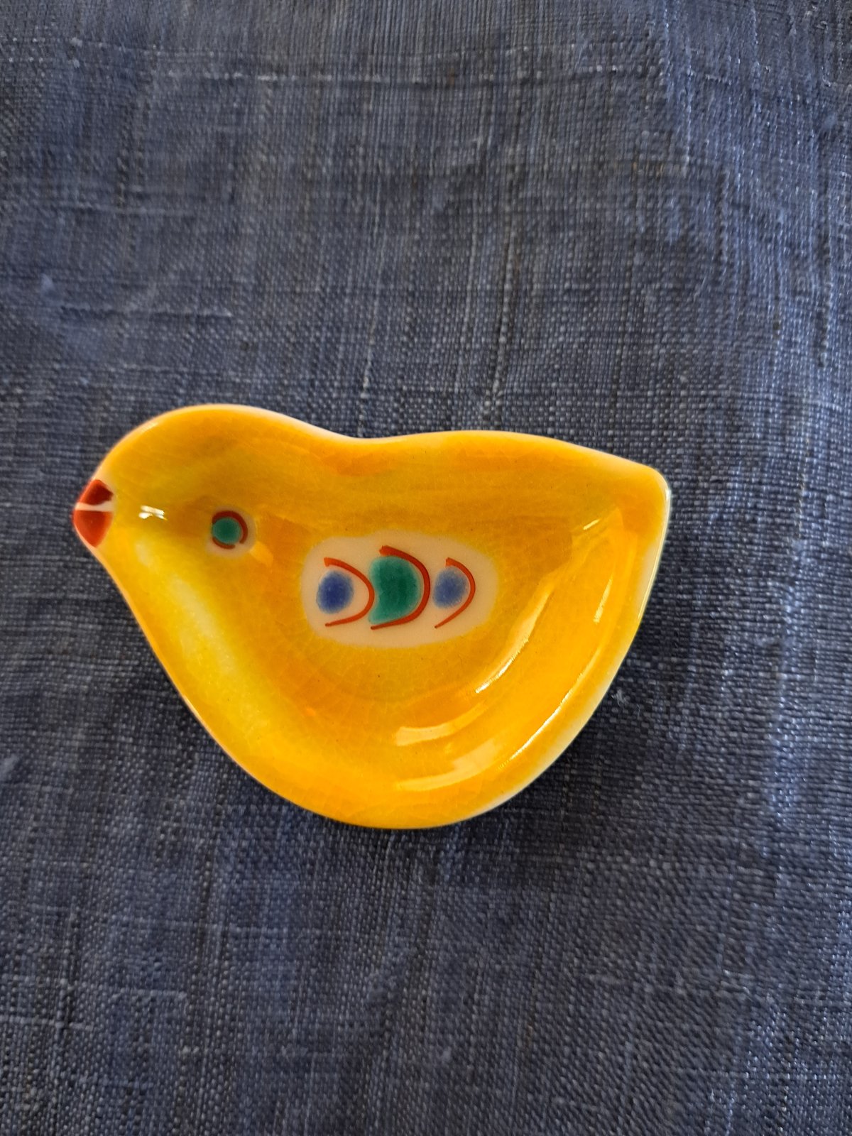 九谷焼、鳥型豆豆皿③ 赤地 径、再入荷 | Bi's Japanese Gifts