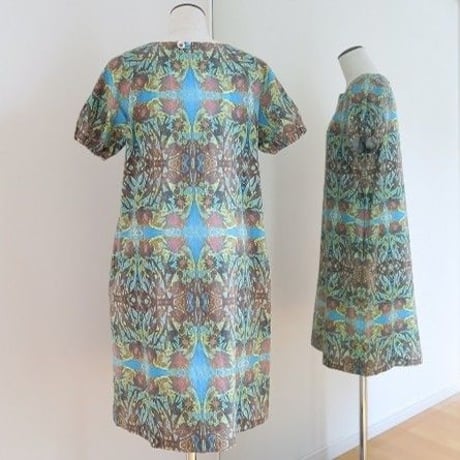 Bi'sオリジナルワンピース　Bi's Closet　半袖　ブルー＆ブラウン