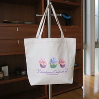 Bi's Japanese Gifts　帆布オリジナルトートバッグ横型、Rainbow　Cupcakes　produced by Maho