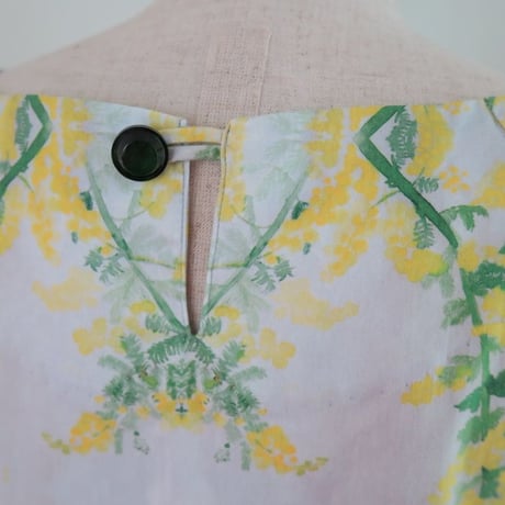 Bi'sオリジナルワンピース　Bi's Closet　半袖　ライトグレーミモザ