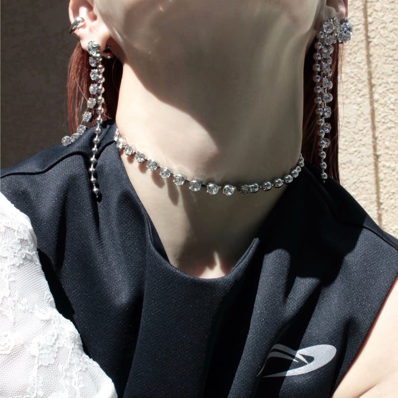 Ball chain stone pierce (2P) | Soierie Online S